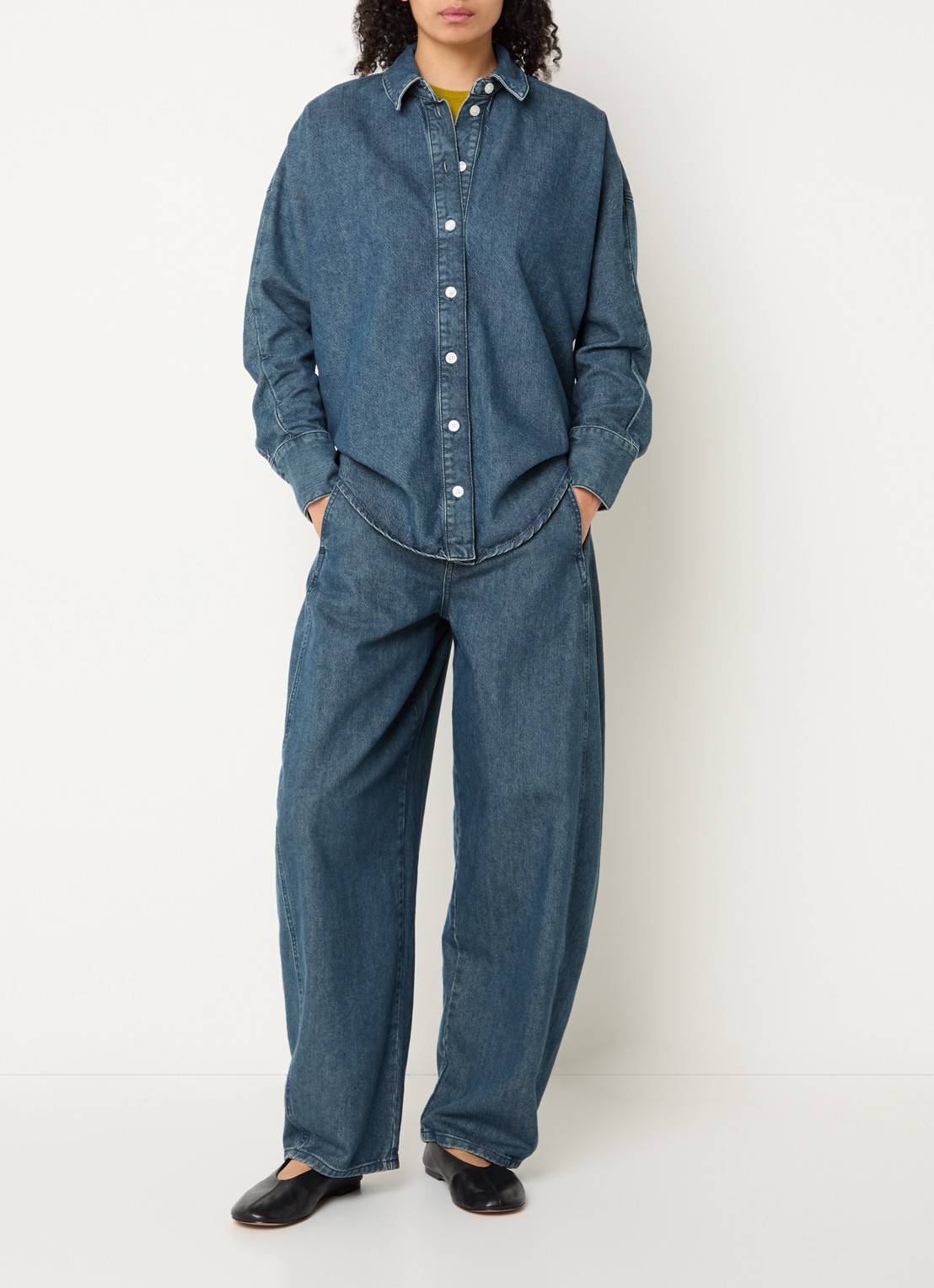 Selected Bella spijkerblouse met kraag - voorkant 4 indigo