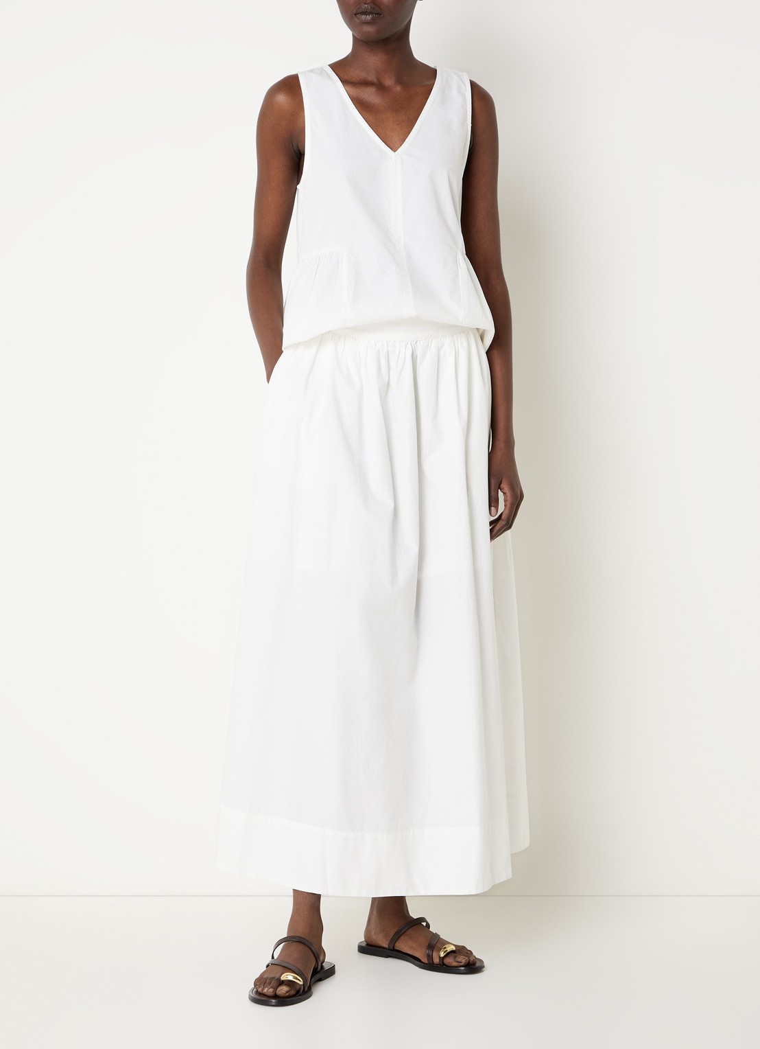 Selected Blair maxi rok met steekzakken - voorkant 2 wit