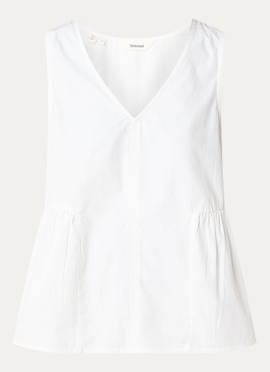 Selected Blair top met V-hals - voorkant wit