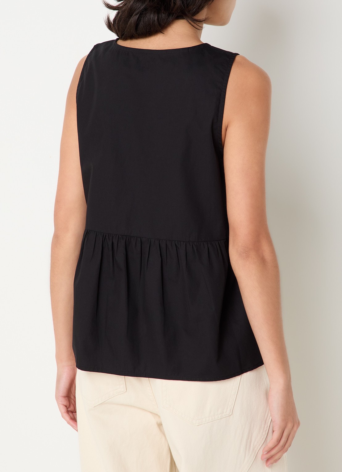 Selected Blair top met V-hals - achterkant 4 zwart