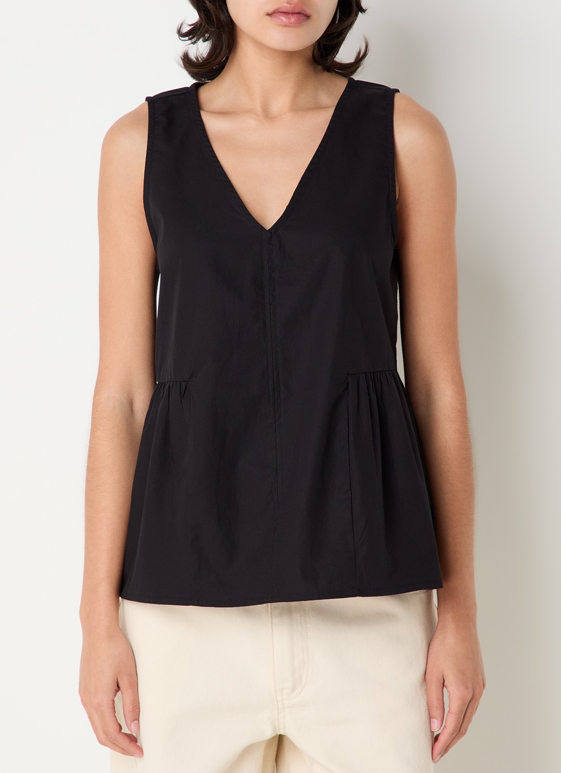 Selected Blair top met V-hals - detail 3 zwart