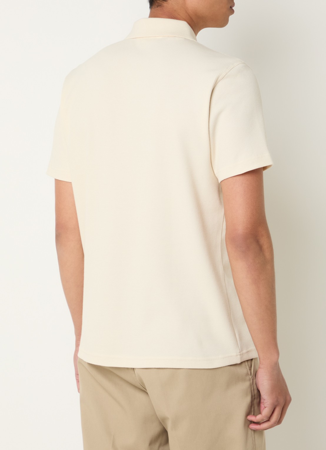 Selected Blaze regular fit polo met structuur - achterkant 2 creme