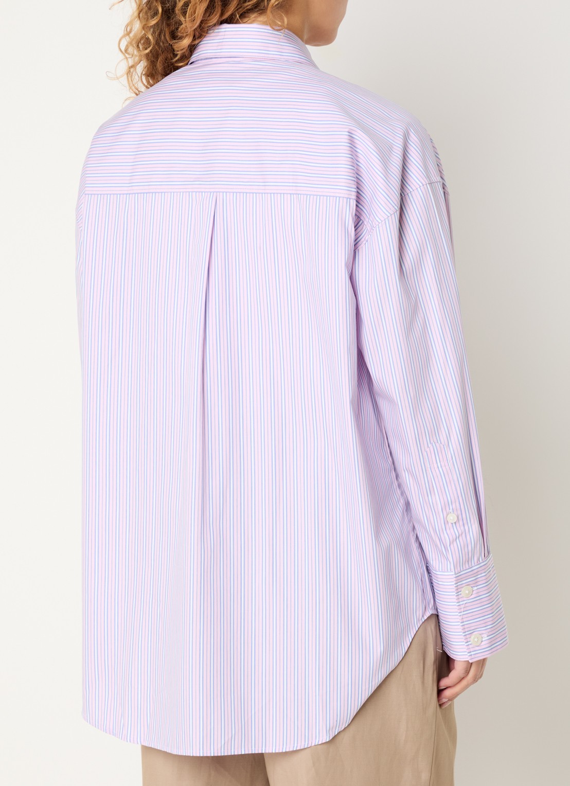 Selected Blouse met streepprint - achterkant 4 roze