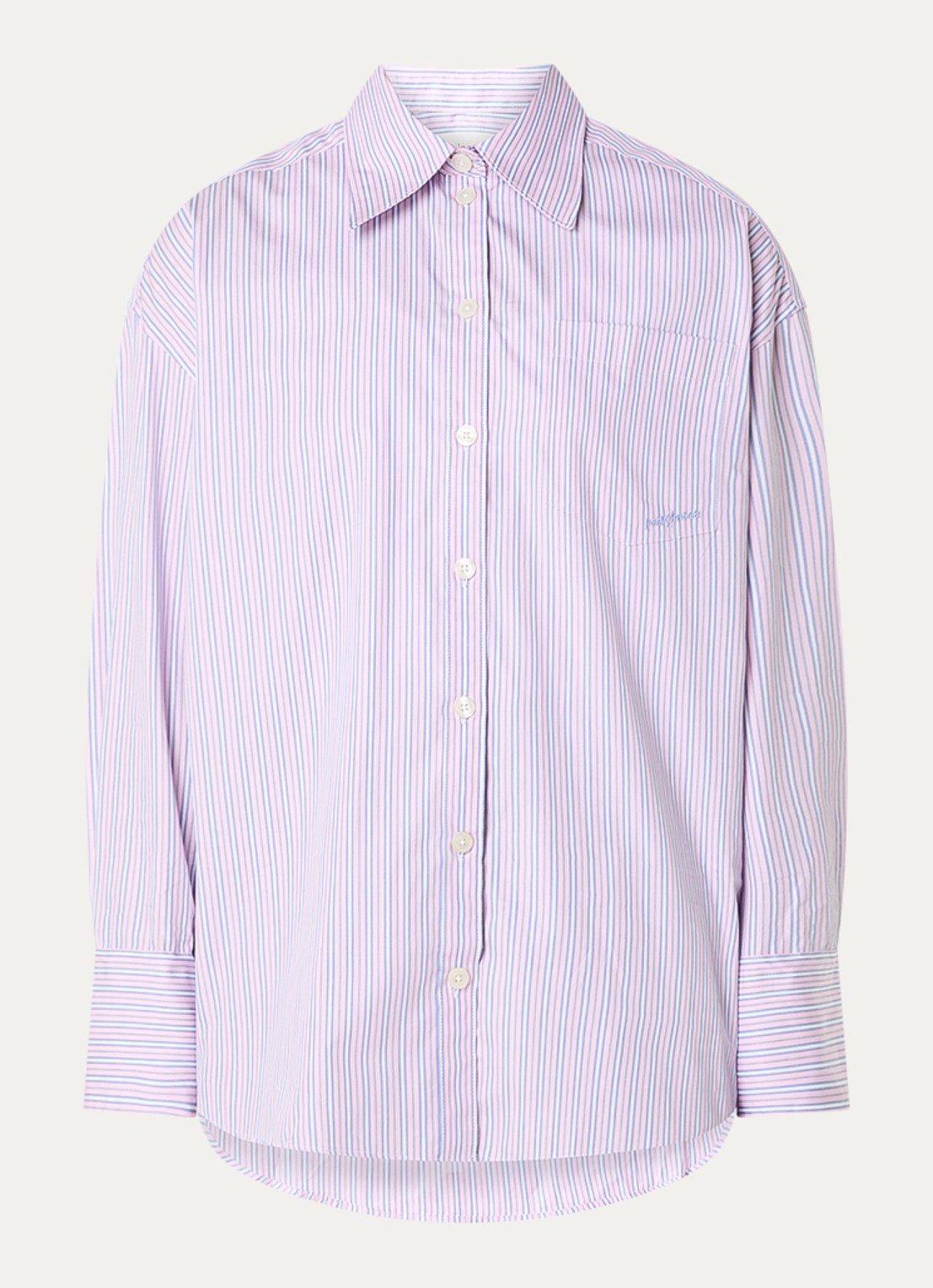 Selected Blouse met streepprint - voorkant roze