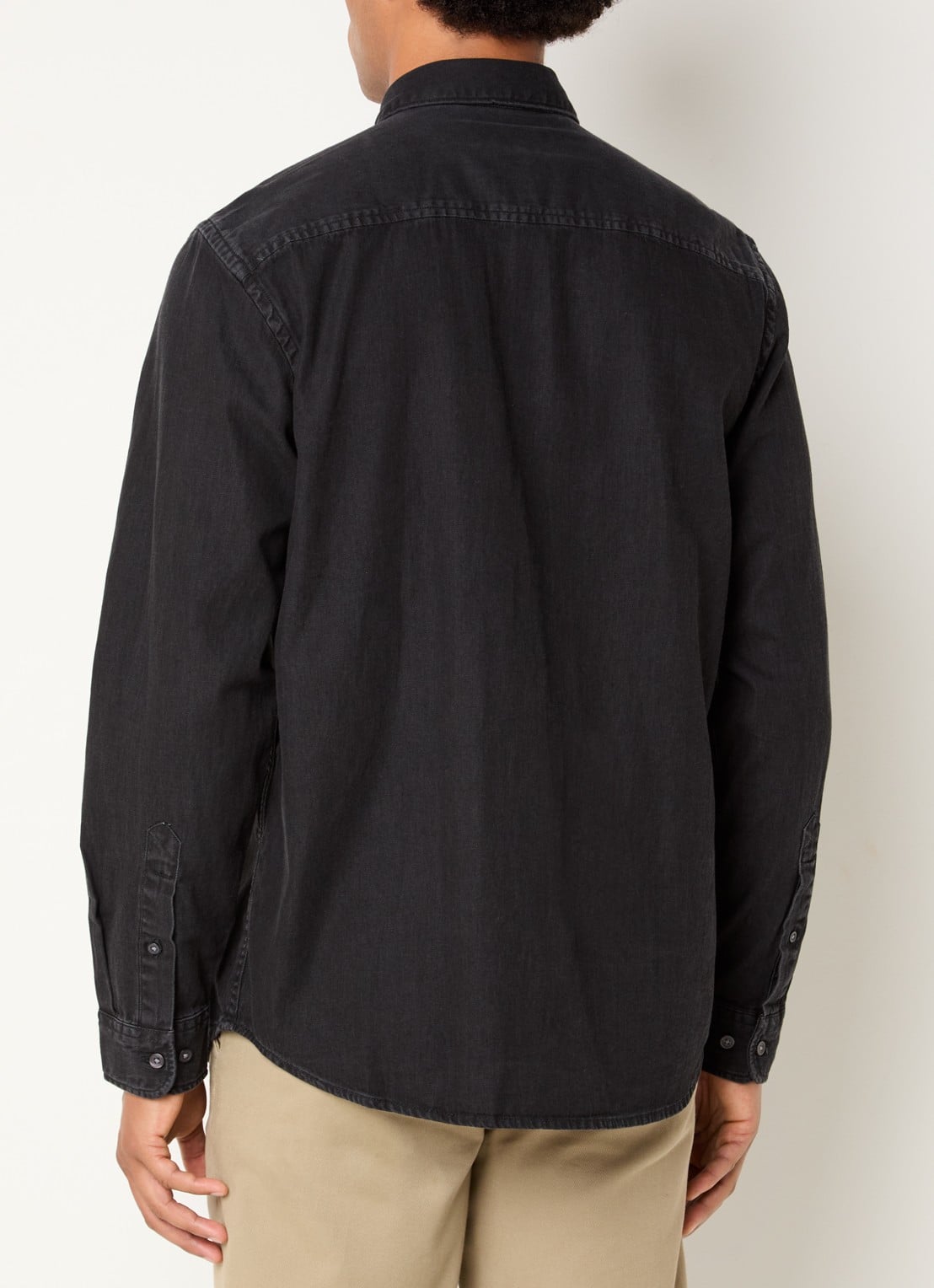 Selected Carlo regular fit overhemd met borstzak - achterkant 4 zwart