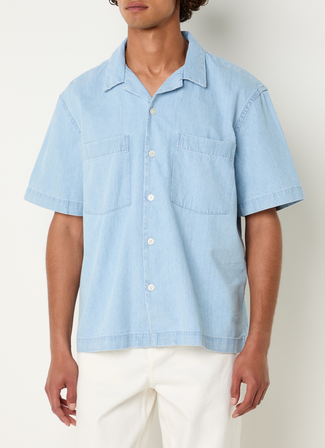 Selected Carlo regular fit overhemd van chambray - detail 4 indigo