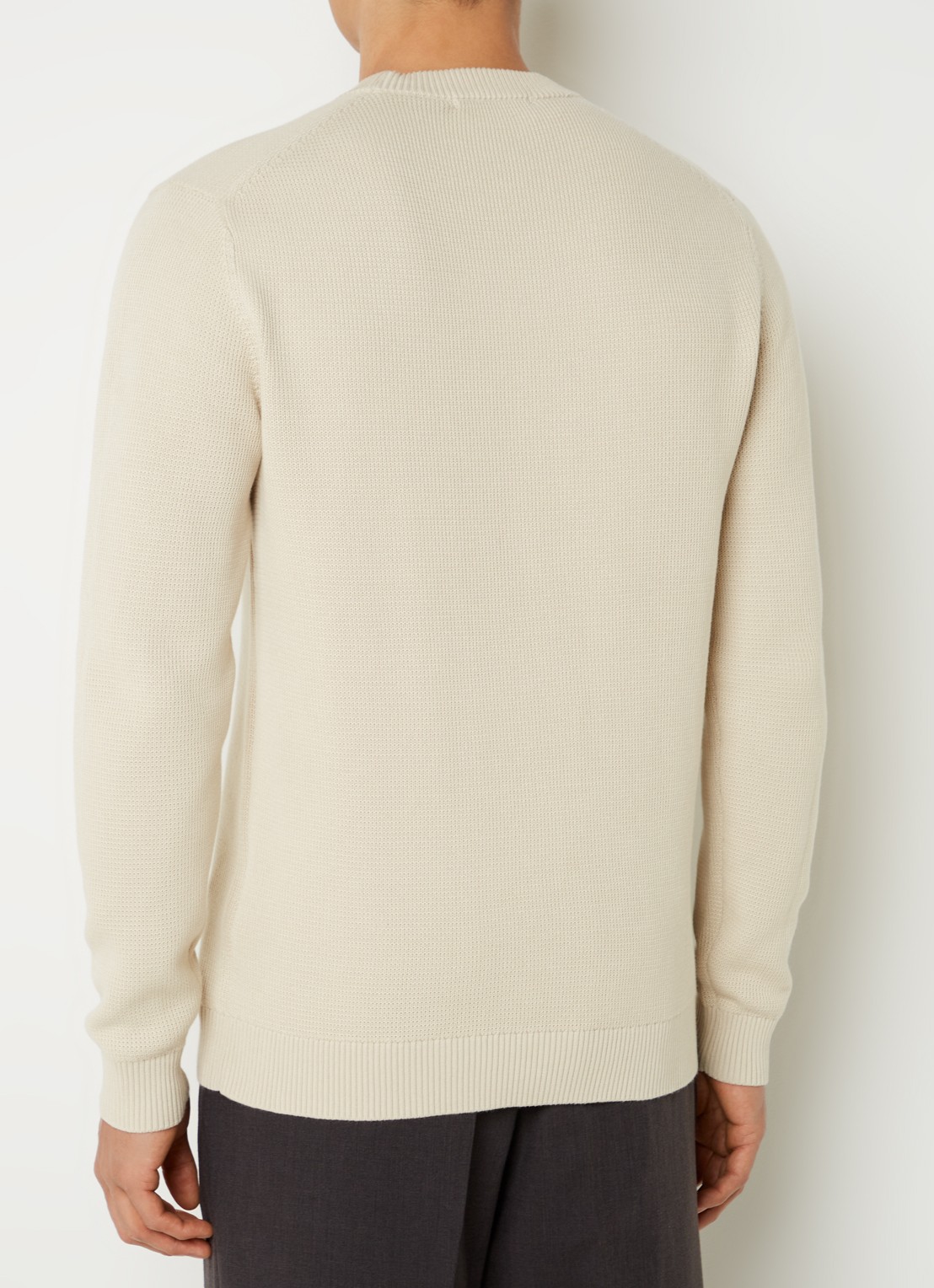 Selected Dane fijngebreide pullover  - achterkant 4 beige