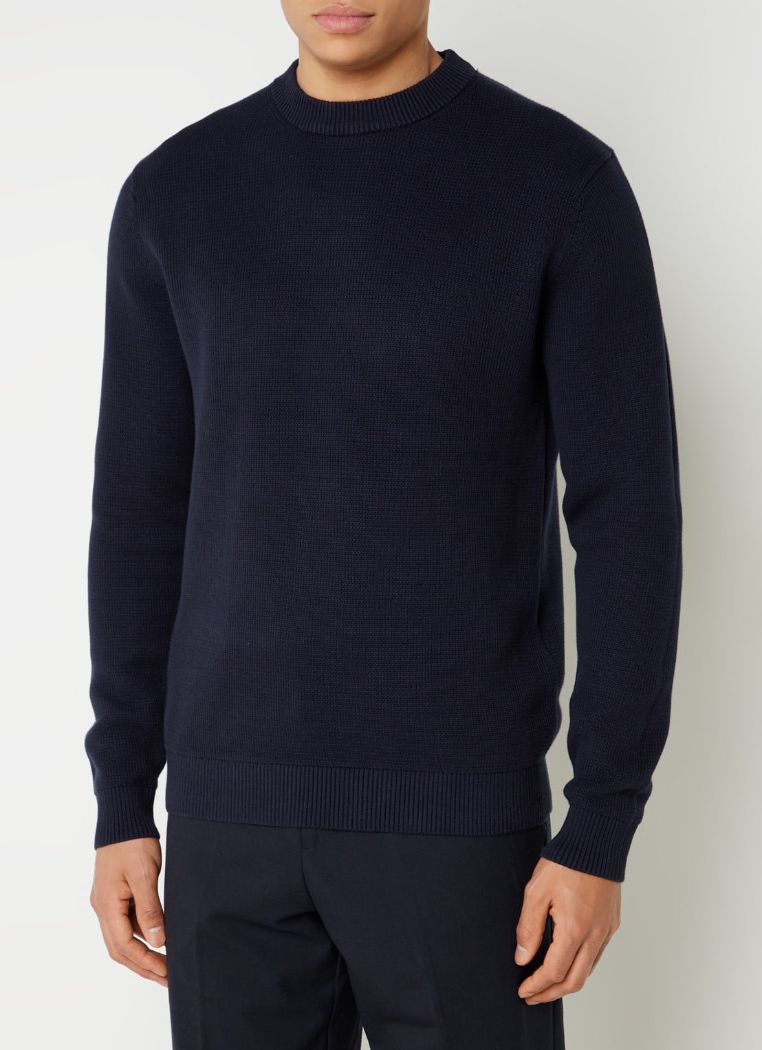 Selected Dane fijngebreide pullover  - detail 2 donkerblauw