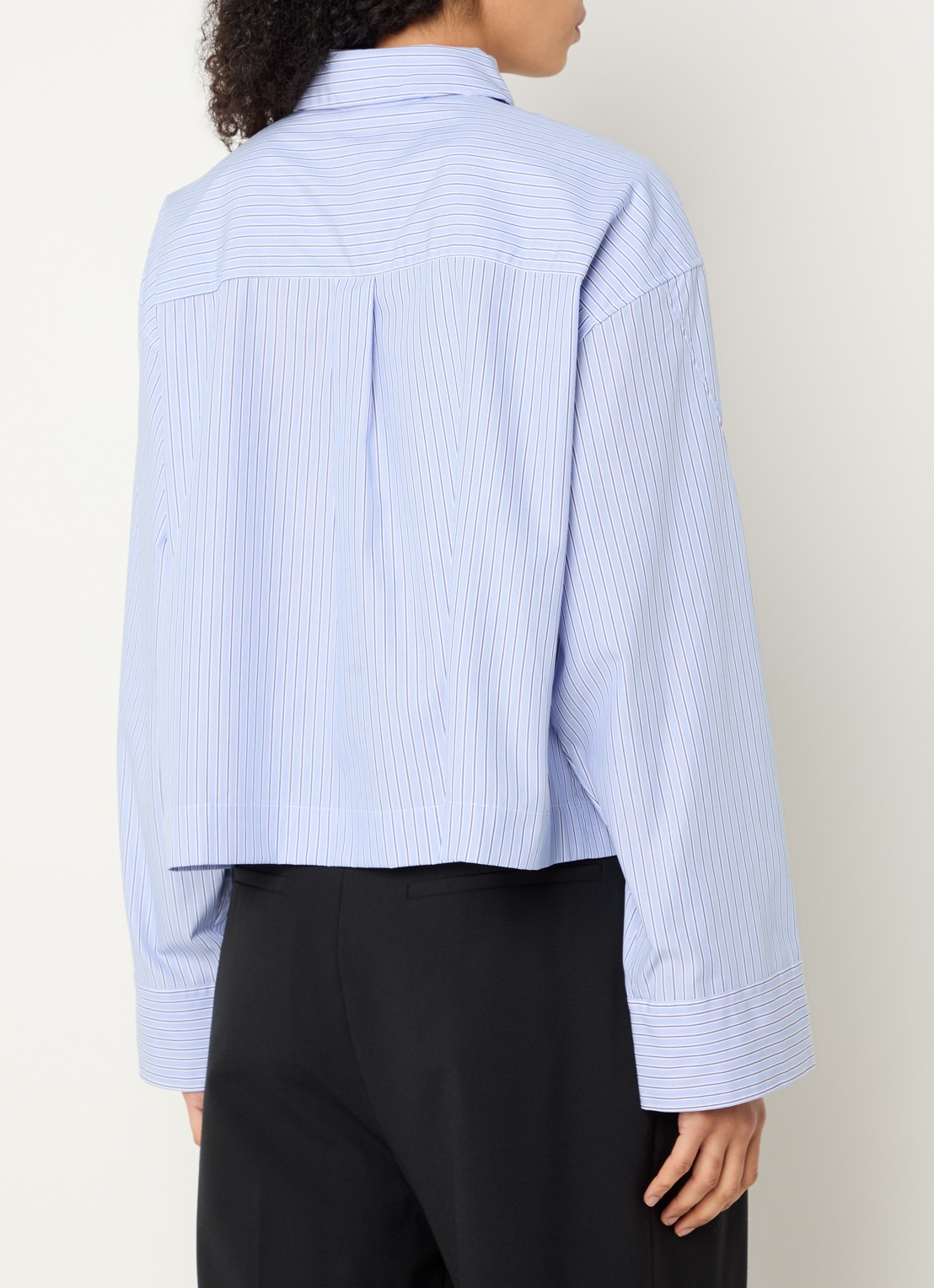 Selected Dannie blouse met streepprint - achterkant 3 blauwgrijs