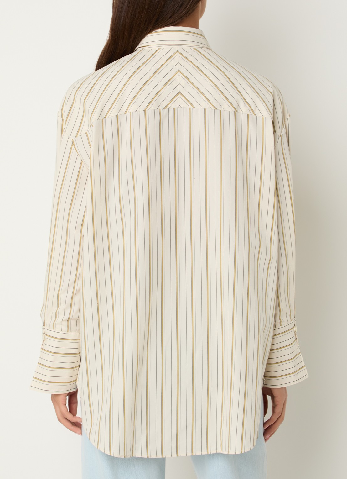 Selected Dannie blouse met streepprint - achterkant 2 gebroken wit