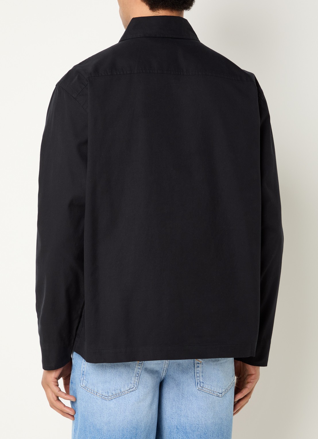 Selected David overshirt met borstzak - achterkant 4 zwart