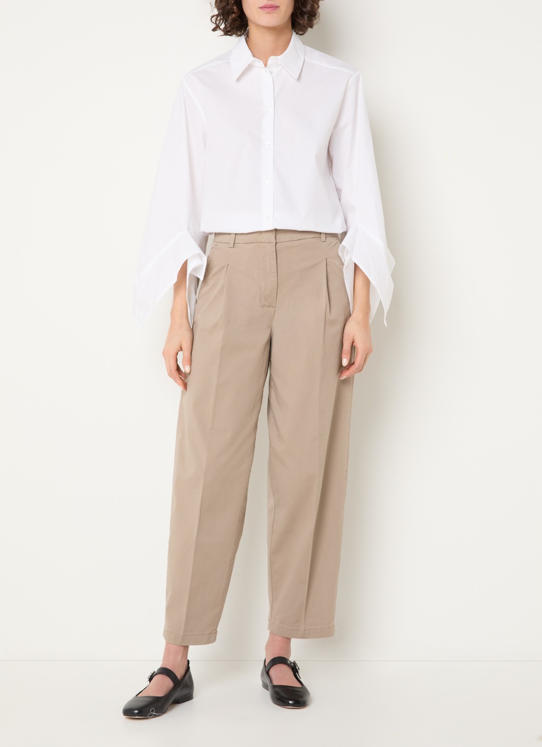 Selected Delia blouse met volant - voorkant 4 wit