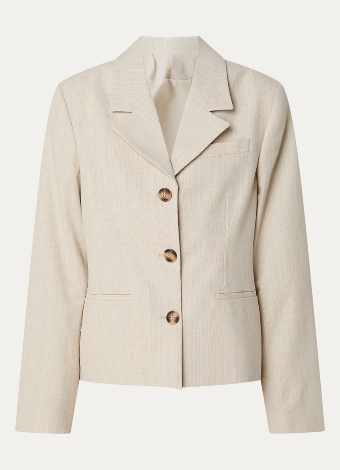 Selected Dima blazer met structuur  - voorkant 2 beige