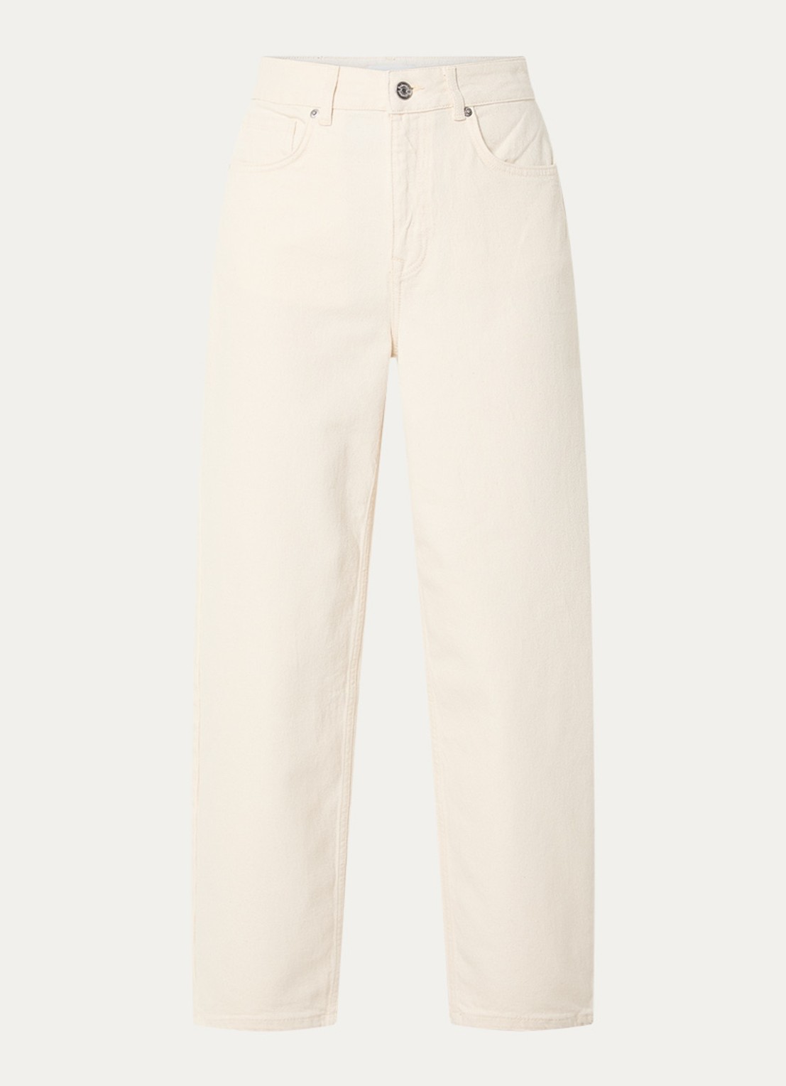 Selected Ebba high waist balloon fit jeans met gekleurde wassing - voorkant gebroken wit