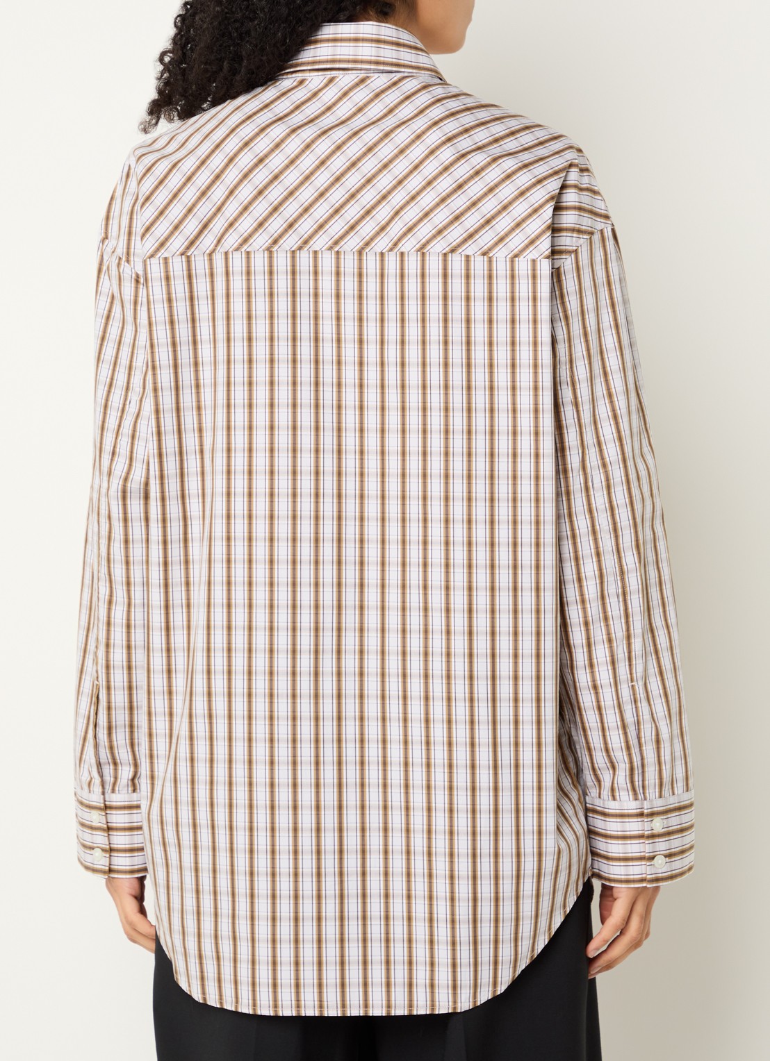 Selected Eden blouse met ruitdessin - achterkant 4 mosgroen