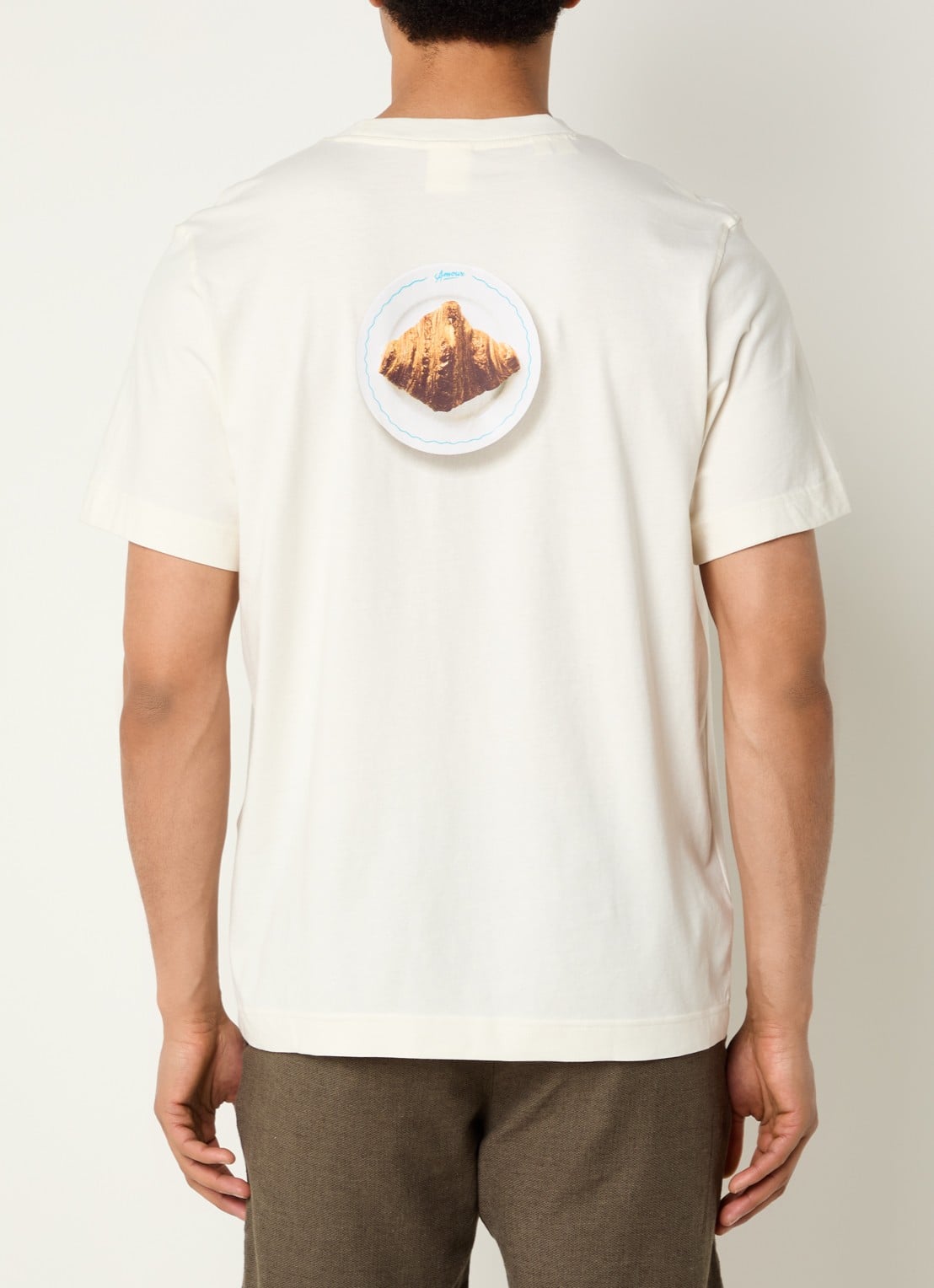 Selected Elias T-shirt met front- en backprint - detail 4 creme