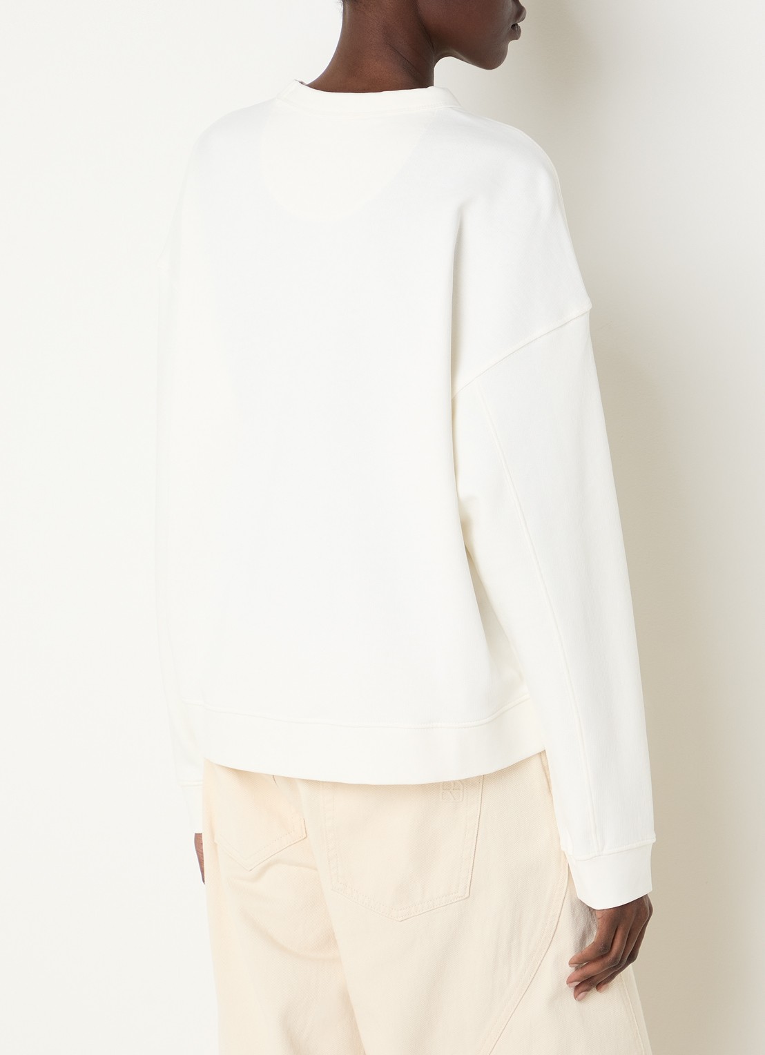 Selected Elisa sweater met borduring - achterkant creme