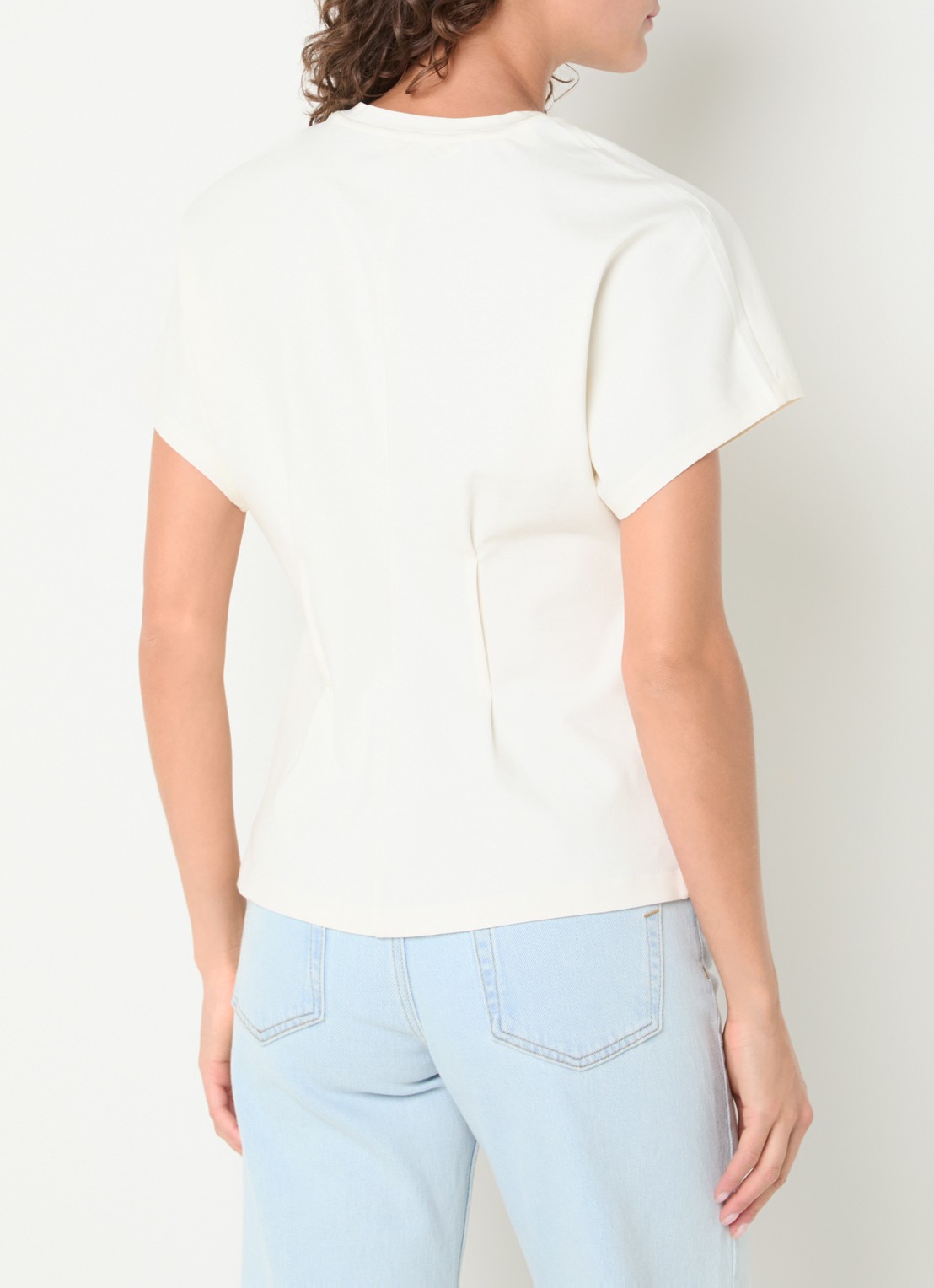 Selected Era top met plooidetail - achterkant gebroken wit