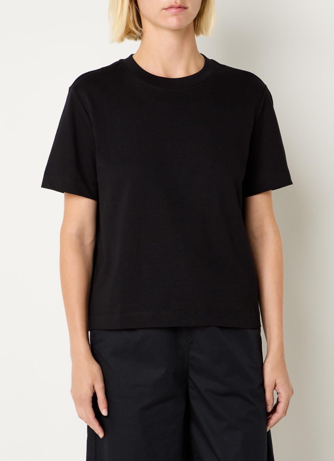 Selected Essential T-shirt met ronde hals - detail 2 zwart