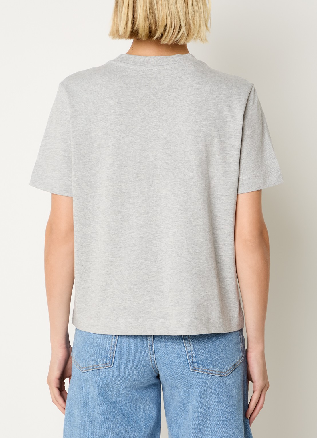 Selected Essential T-shirt met ronde hals - achterkant 2 grijsmele