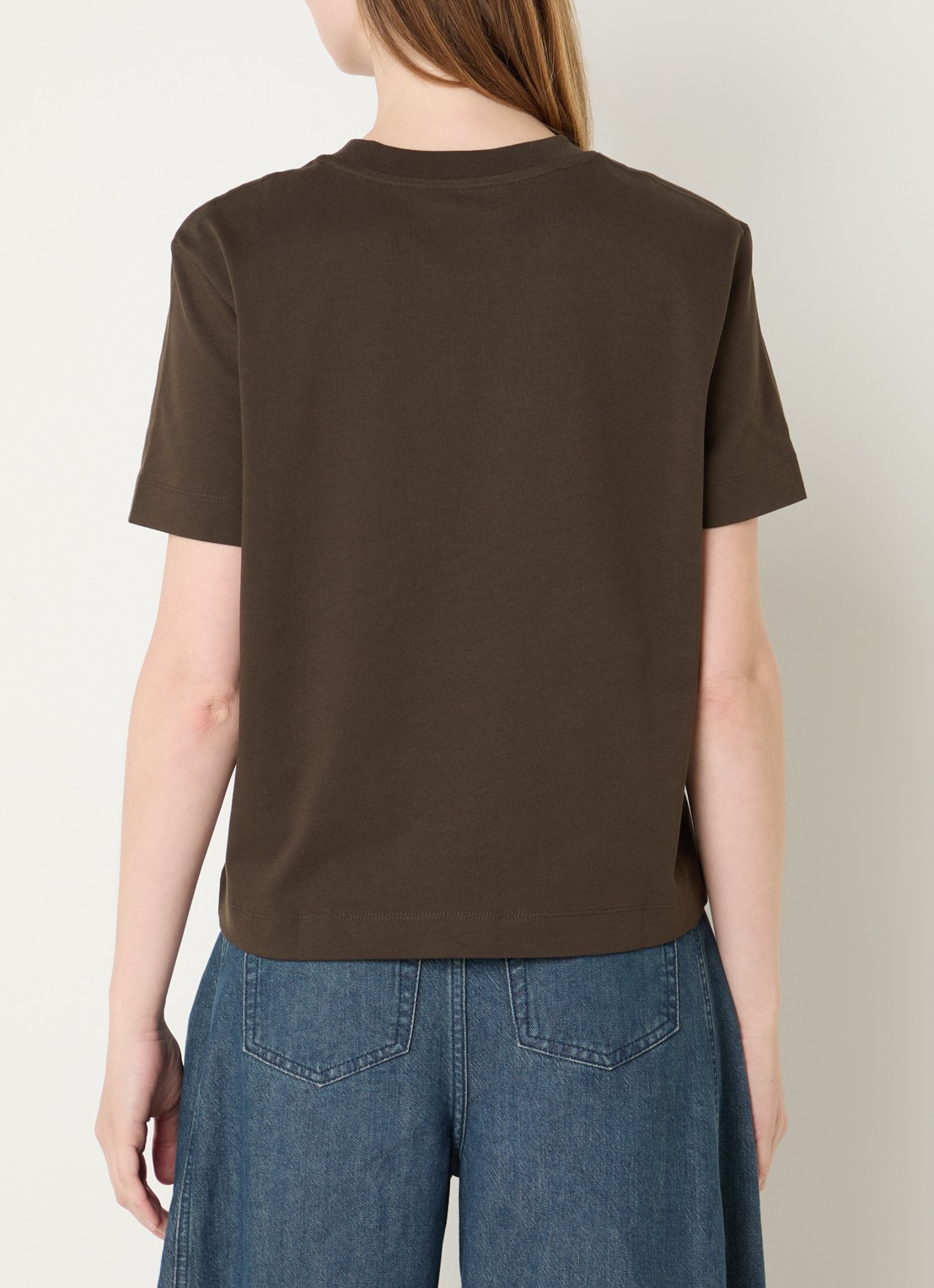 Selected Essential T-shirt met ronde hals - achterkant 4 donkerbruin