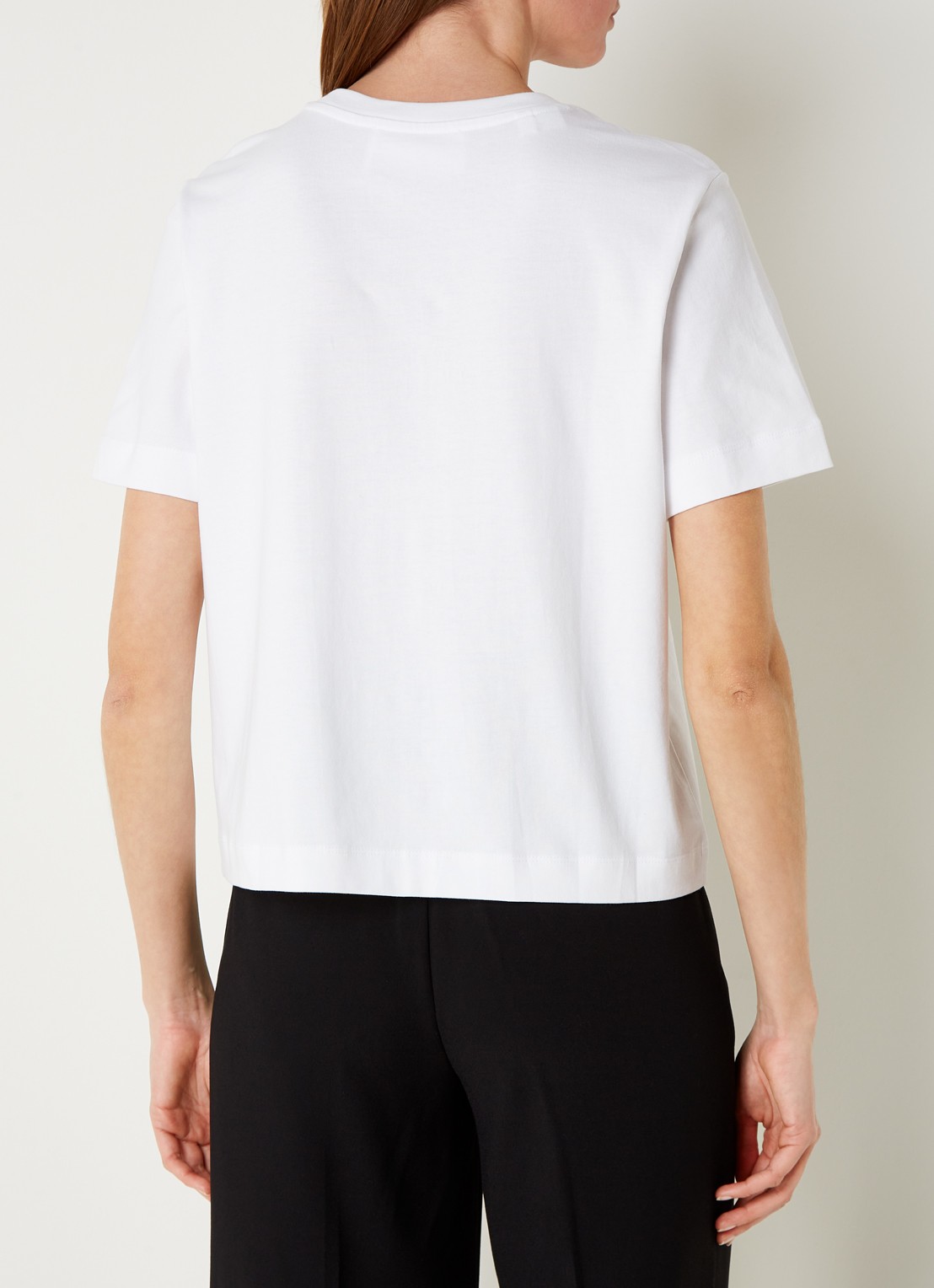 Selected Essential T-shirt van  katoen - achterkant 3 wit