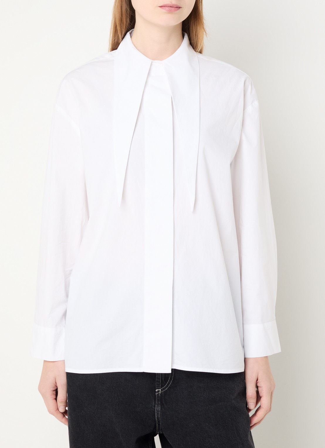 Selected Esther blouse met kraag - detail wit