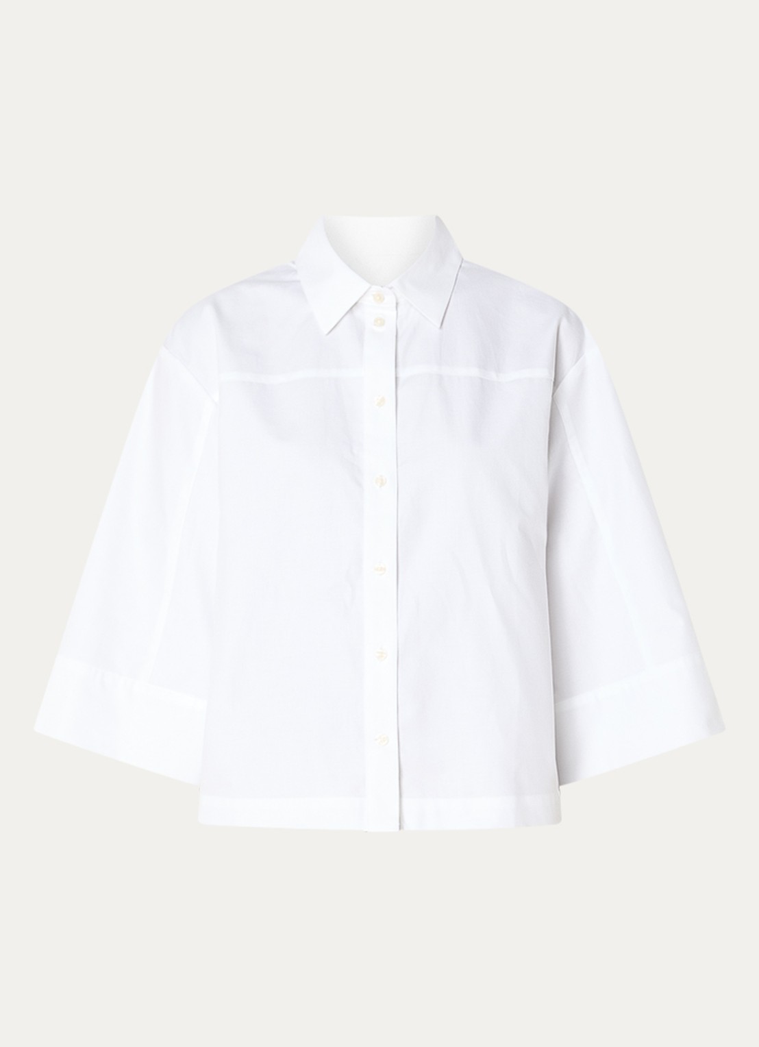 Selected Esther cropped blouse - voorkant 3 wit