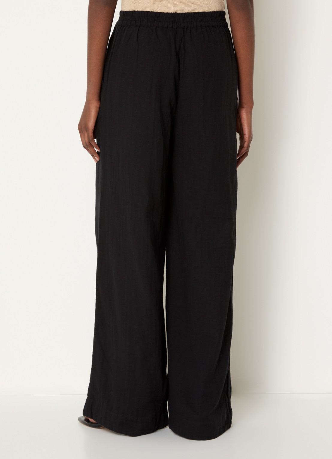 Selected Fannie high waist loose fit chino met steekzakken - achterkant 2 zwart