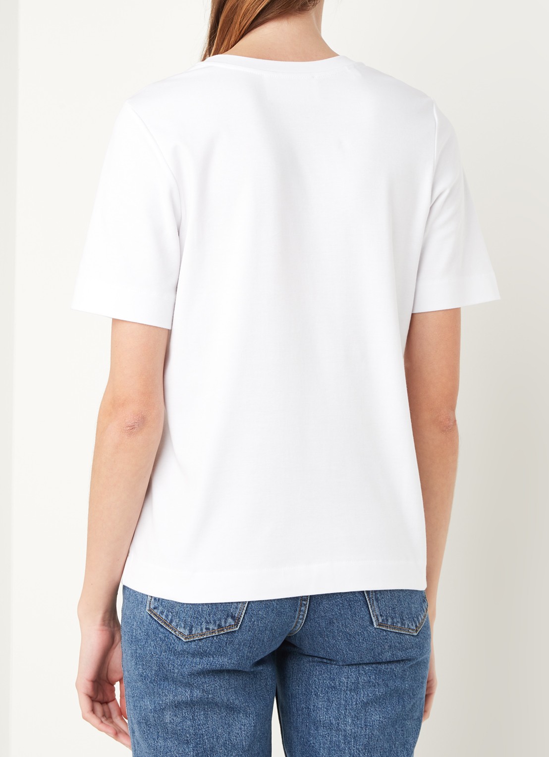 Selected Femme Studio T-shirt met borstzak en frontprint - achterkant 2 wit