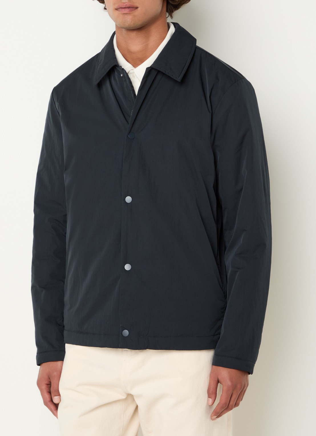Selected Gewatteerd jack met steekzakken - detail donkerblauw