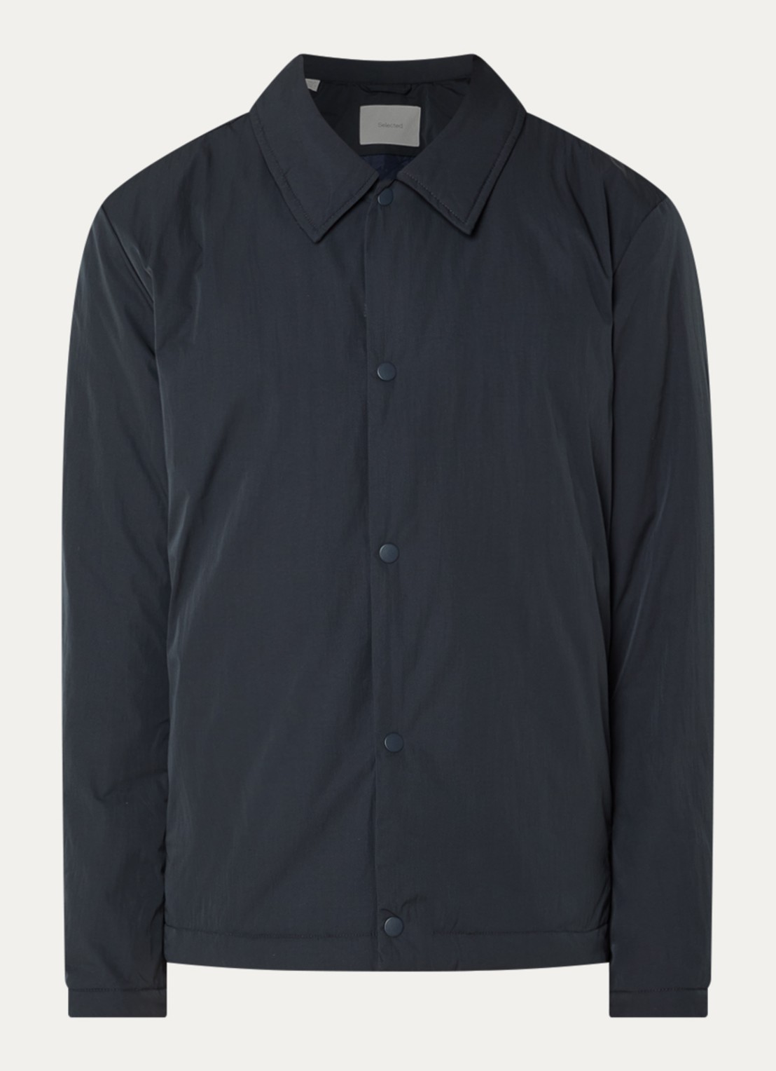 Selected Gewatteerd jack met steekzakken - voorkant 3 donkerblauw