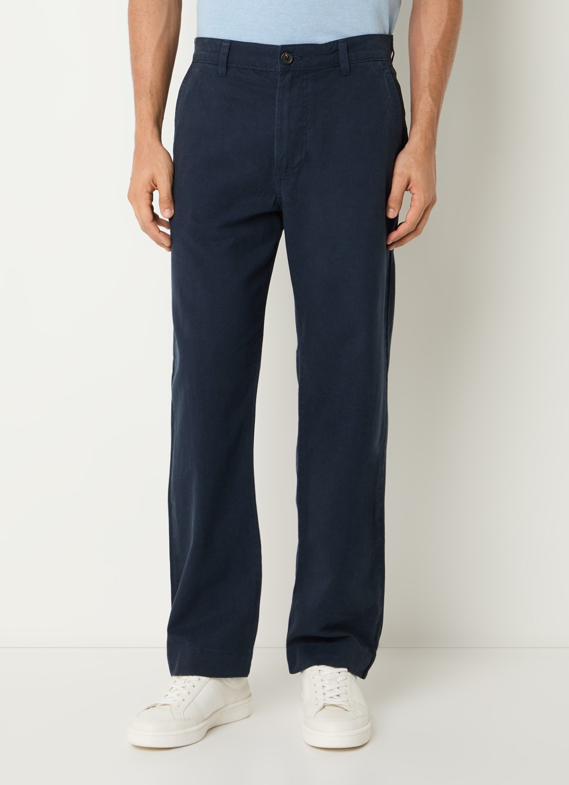 Selected Harry straight fit chino met steekzakken - detail 4 donkerblauw