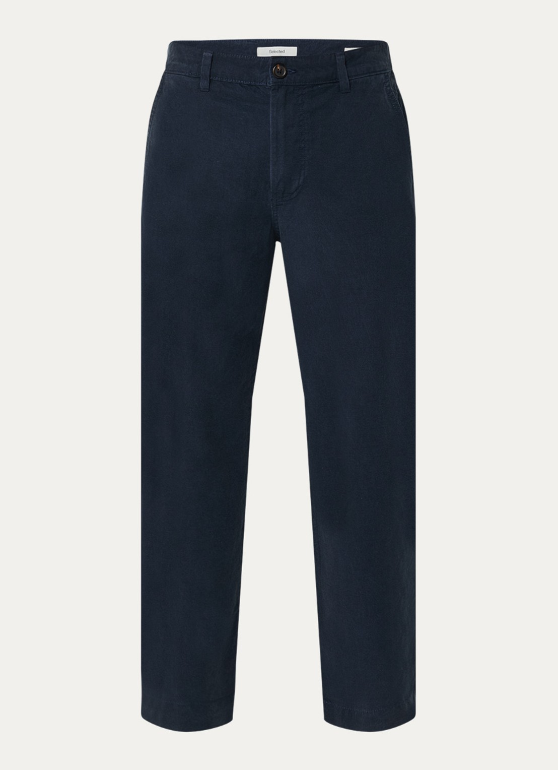 Selected Harry straight fit chino met steekzakken - voorkant 2 donkerblauw