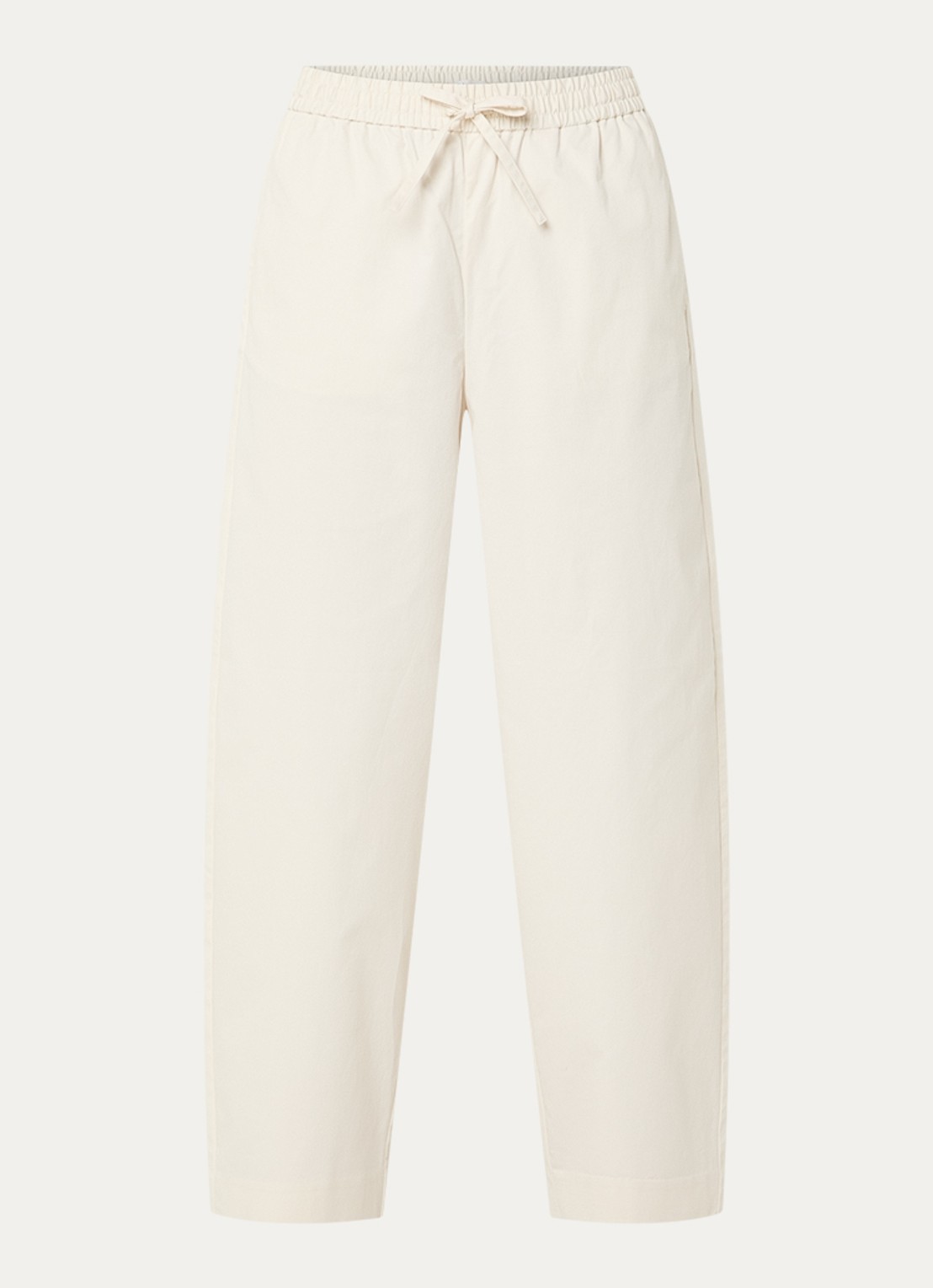 Selected High waist wide fit broek met steekzakken - voorkant creme