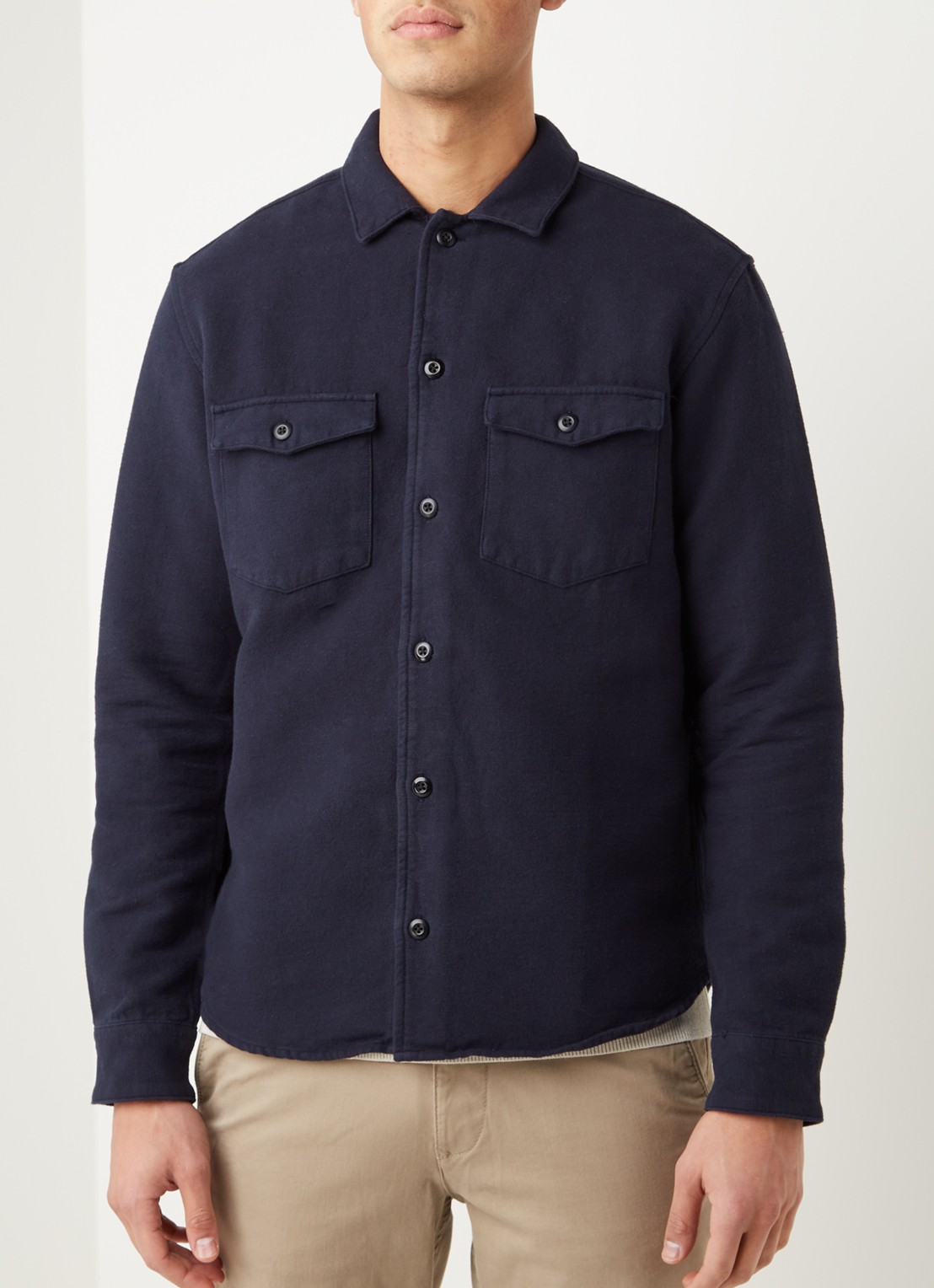 Selected Homme Loose Luke overshirt van katoen - detail 3 donkerblauw