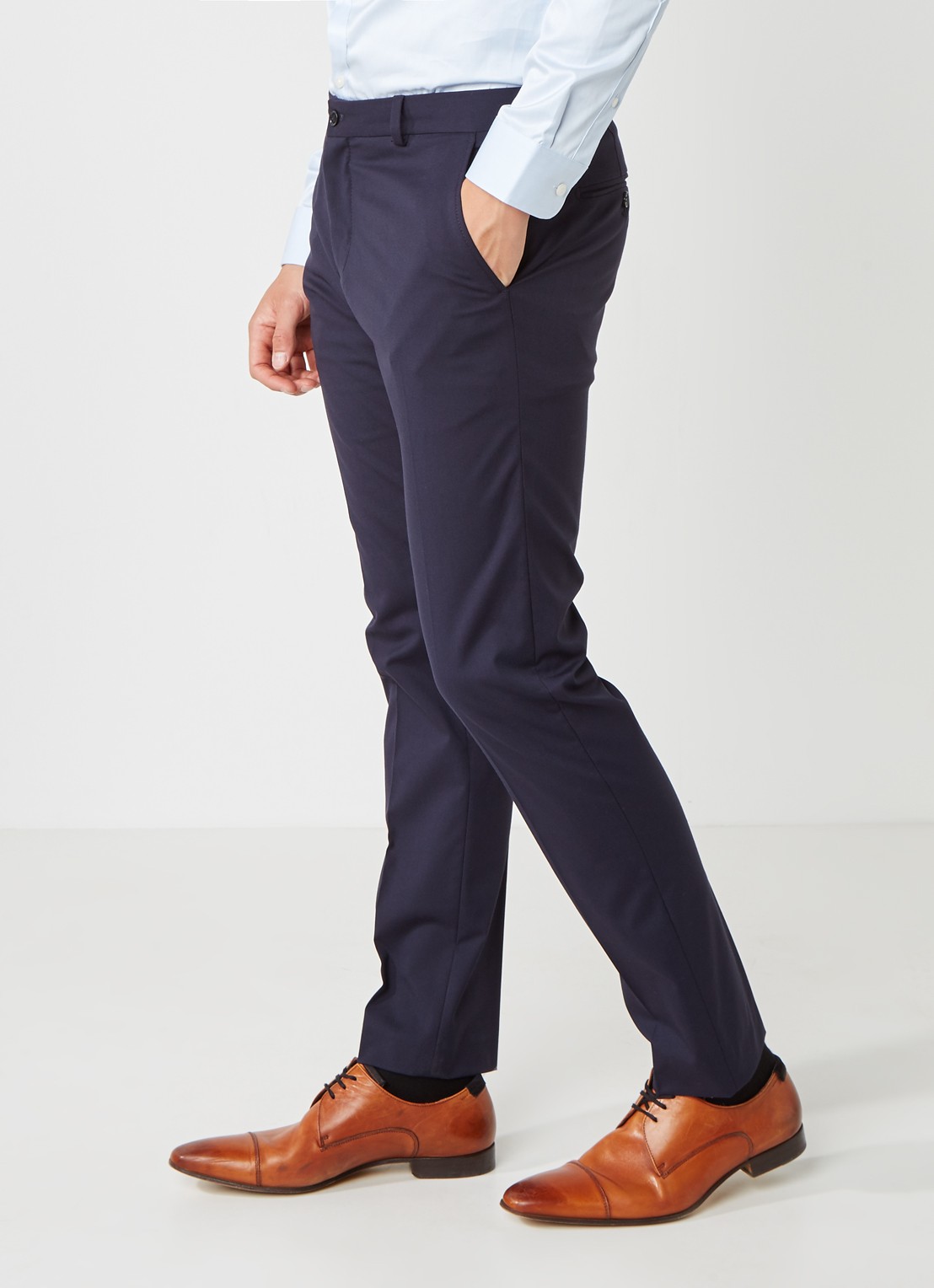 Selected Homme Mylo Logan slim fit pantalon - detail 4 donkerblauw