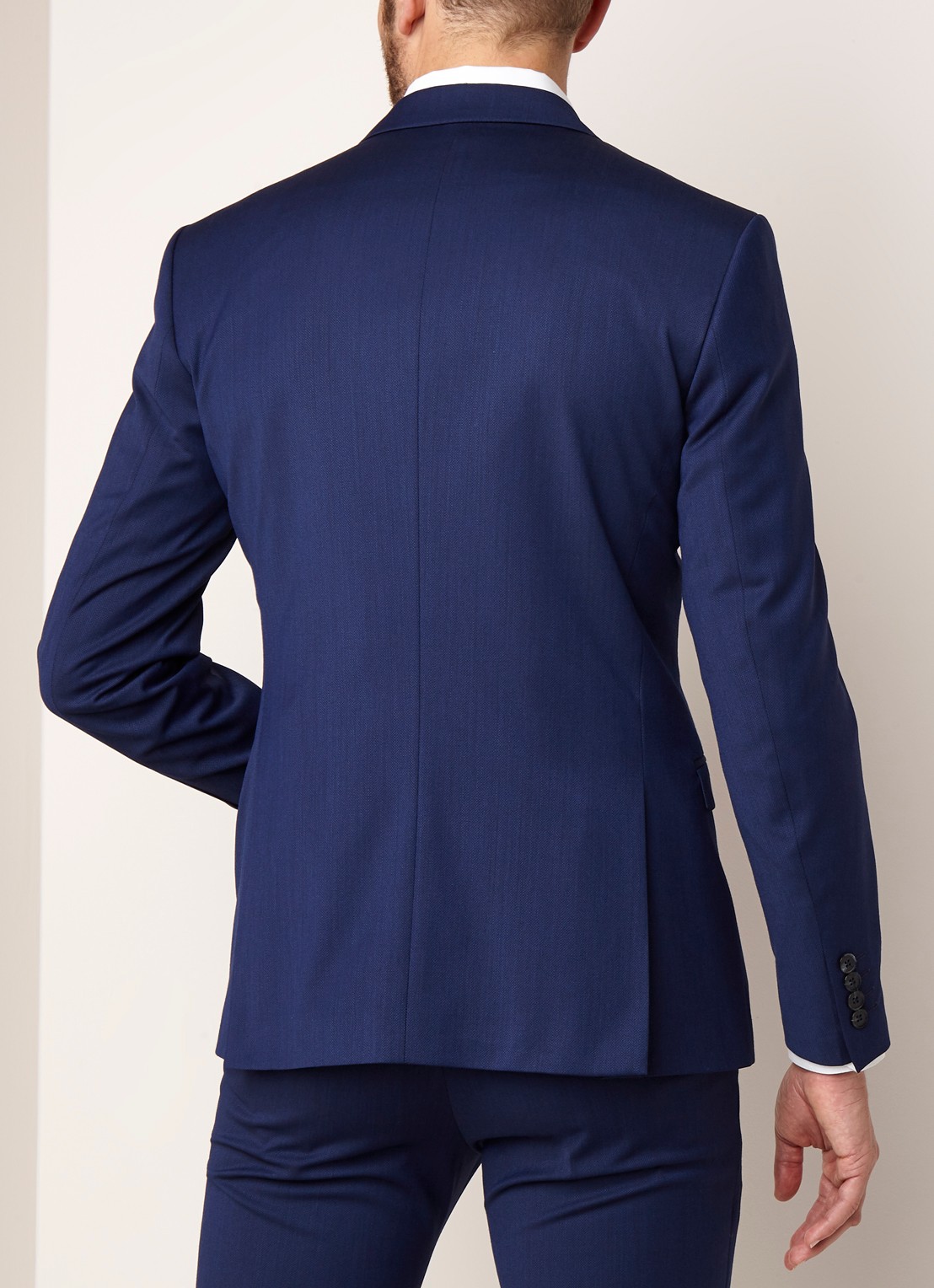 Selected Homme Mylobill slim fit colbert met klepzakken - achterkant donkerblauw