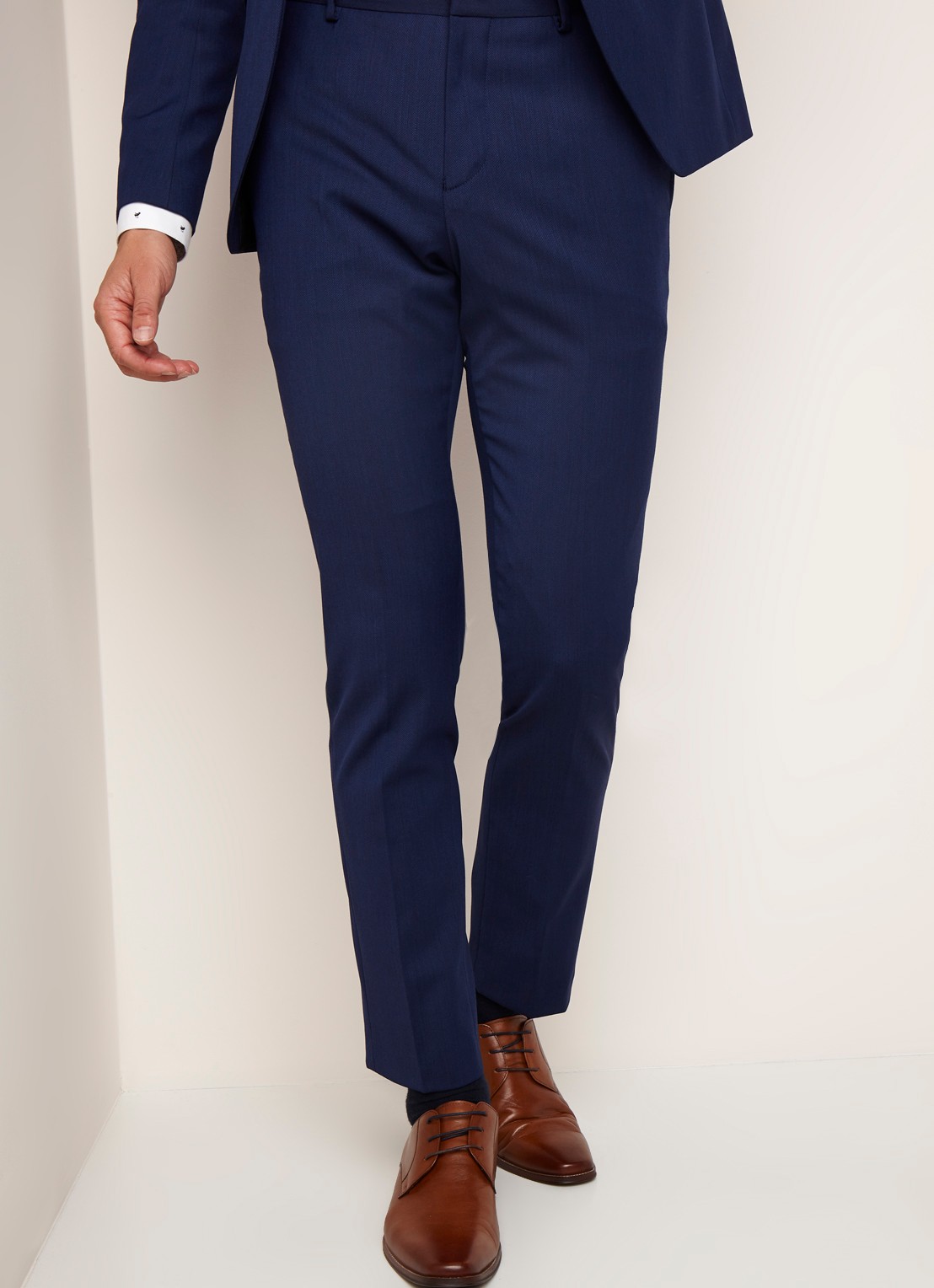 Selected Homme Mylobill slim fit pantalon met persplooi - detail 5 donkerblauw