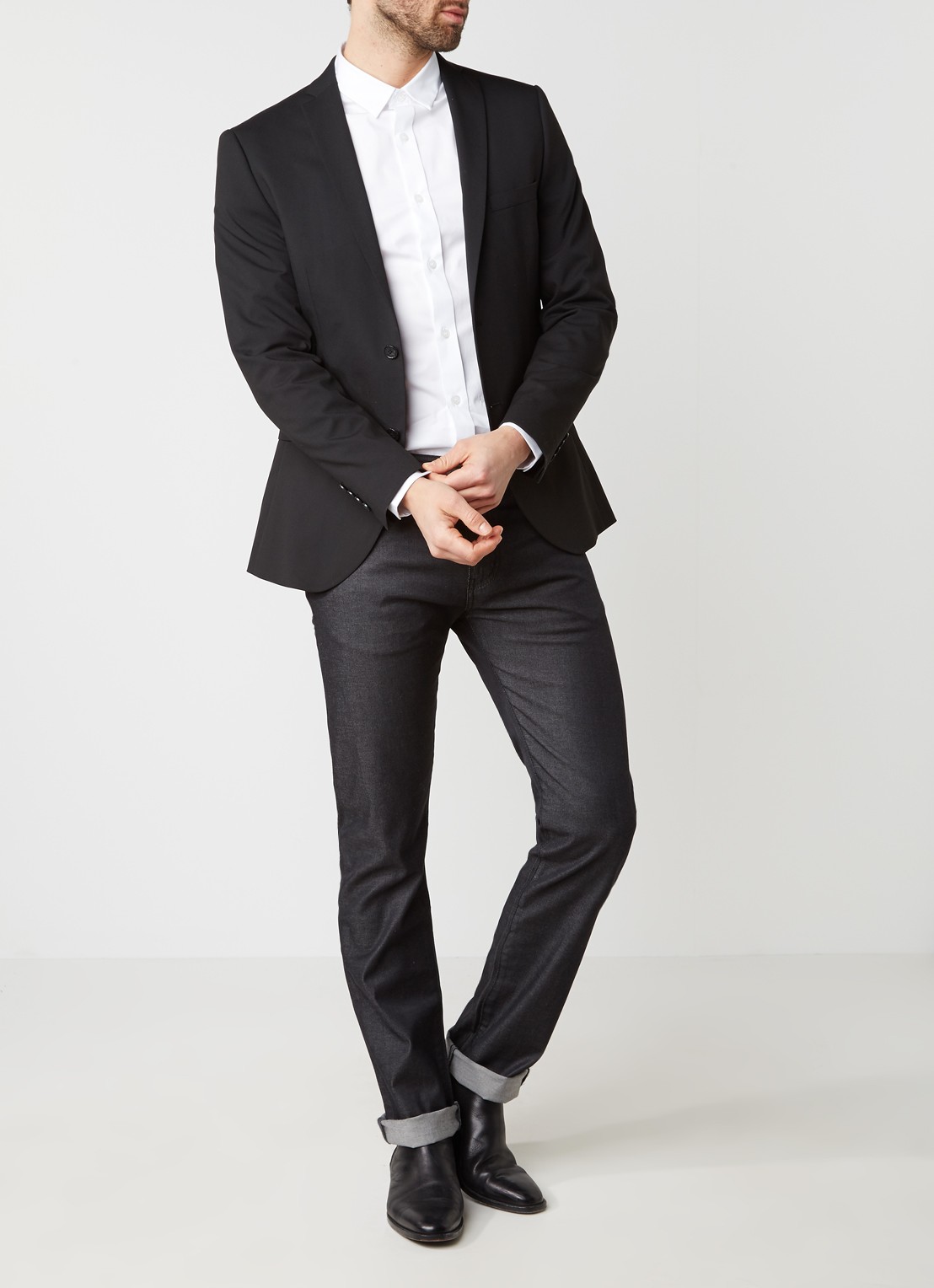 Selected Homme One Mylo slim fit colbert - voorkant 3 zwart