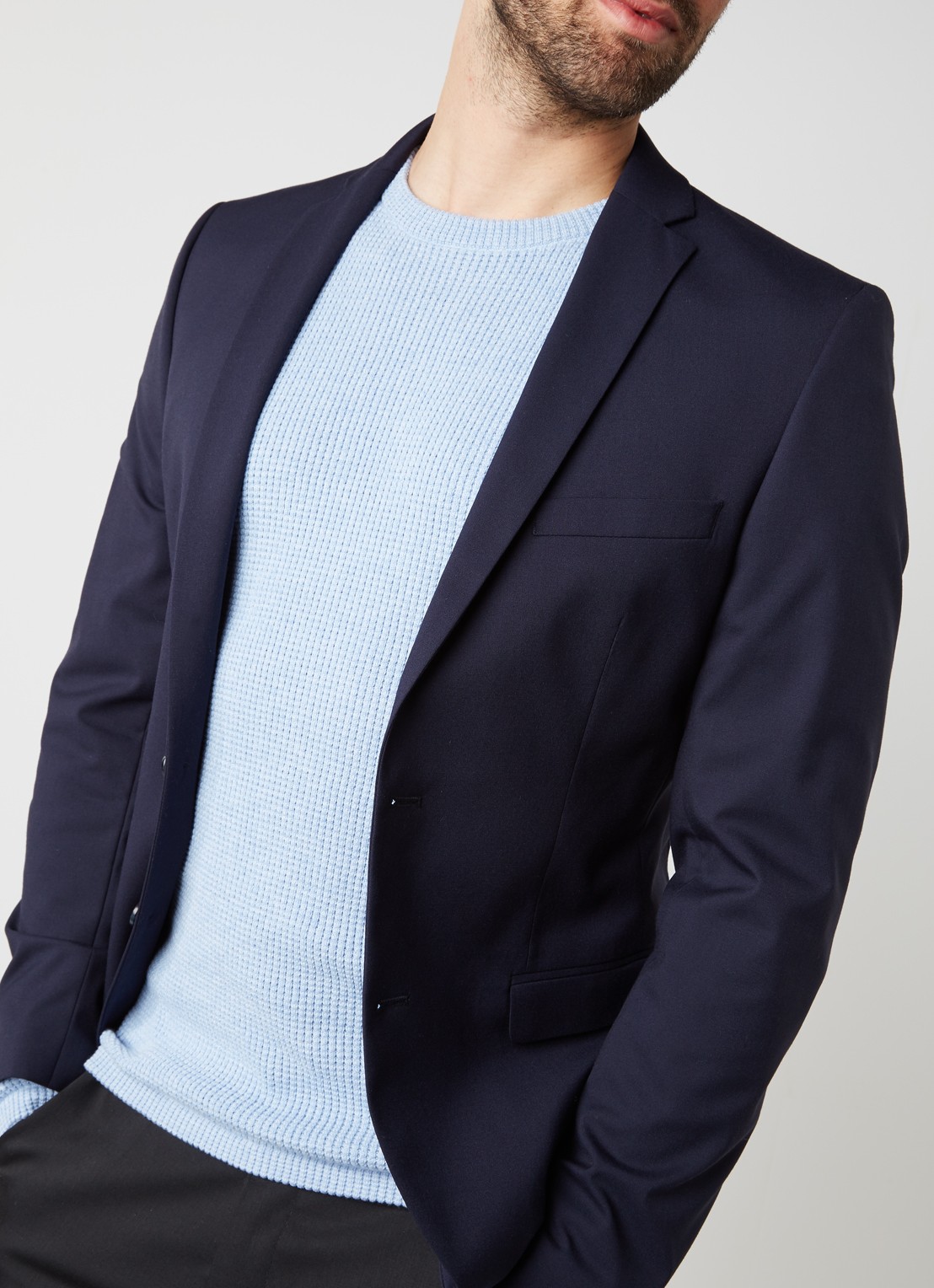 Selected Homme One Mylo slim fit colbert - detail 3 donkerblauw