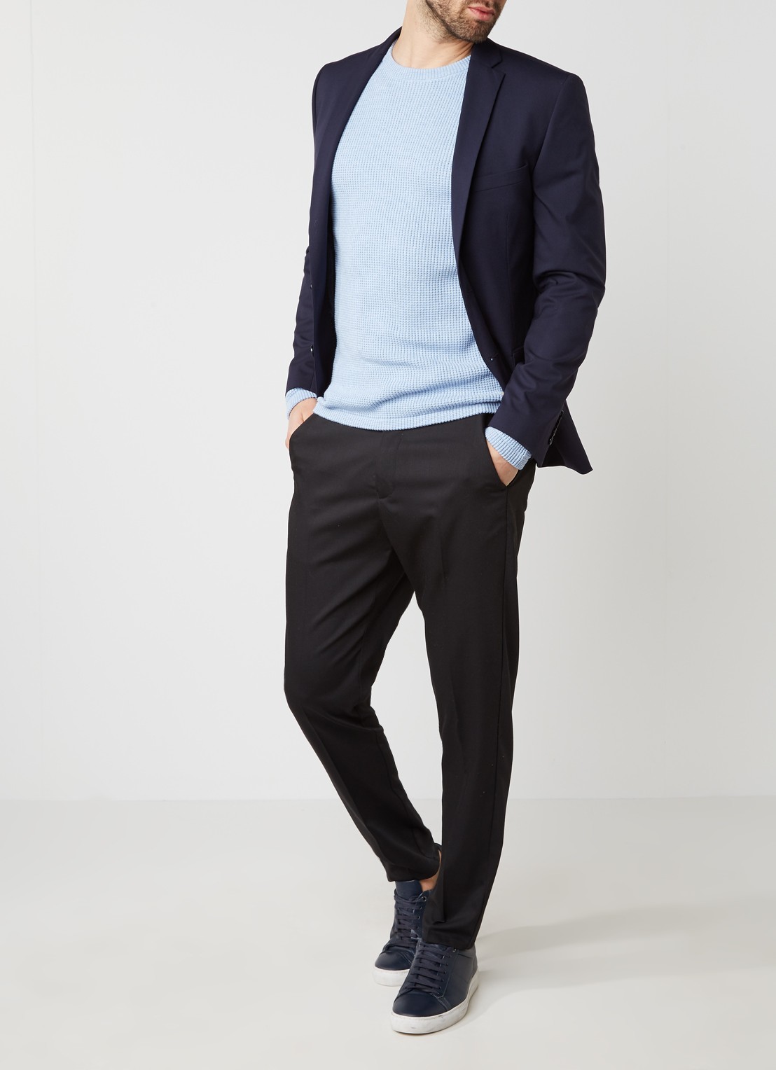 Selected Homme One Mylo slim fit colbert - voorkant 2 donkerblauw