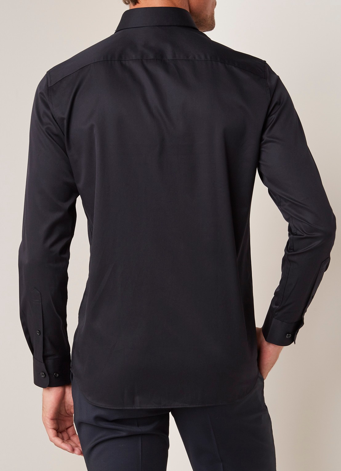 Selected Homme Slim fit strijkvrij overhemd met cut away kraag - achterkant 4 zwart