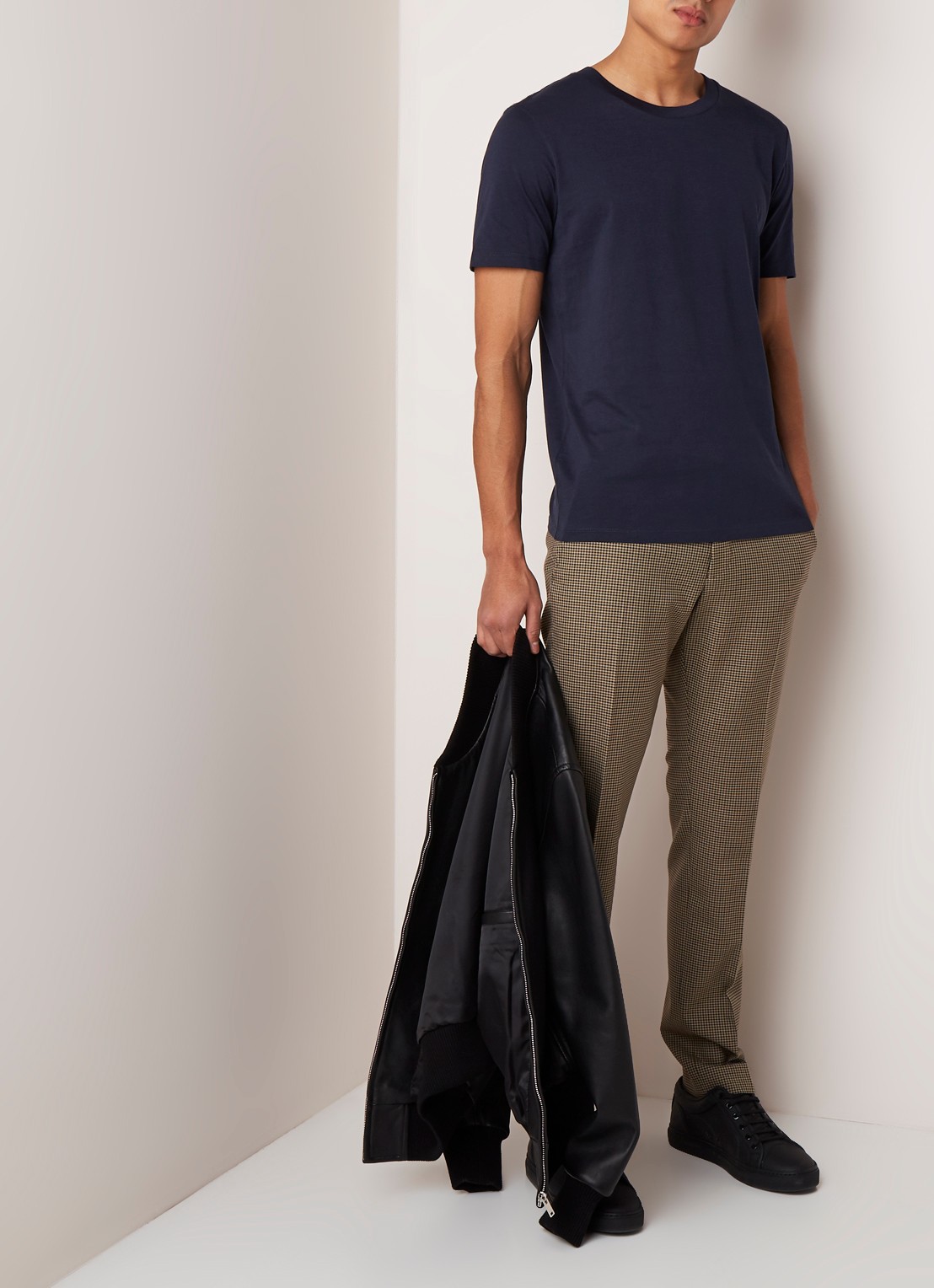 Selected Homme The Perfect T-shirt van Pima katoen - voorkant 2 donkerblauw