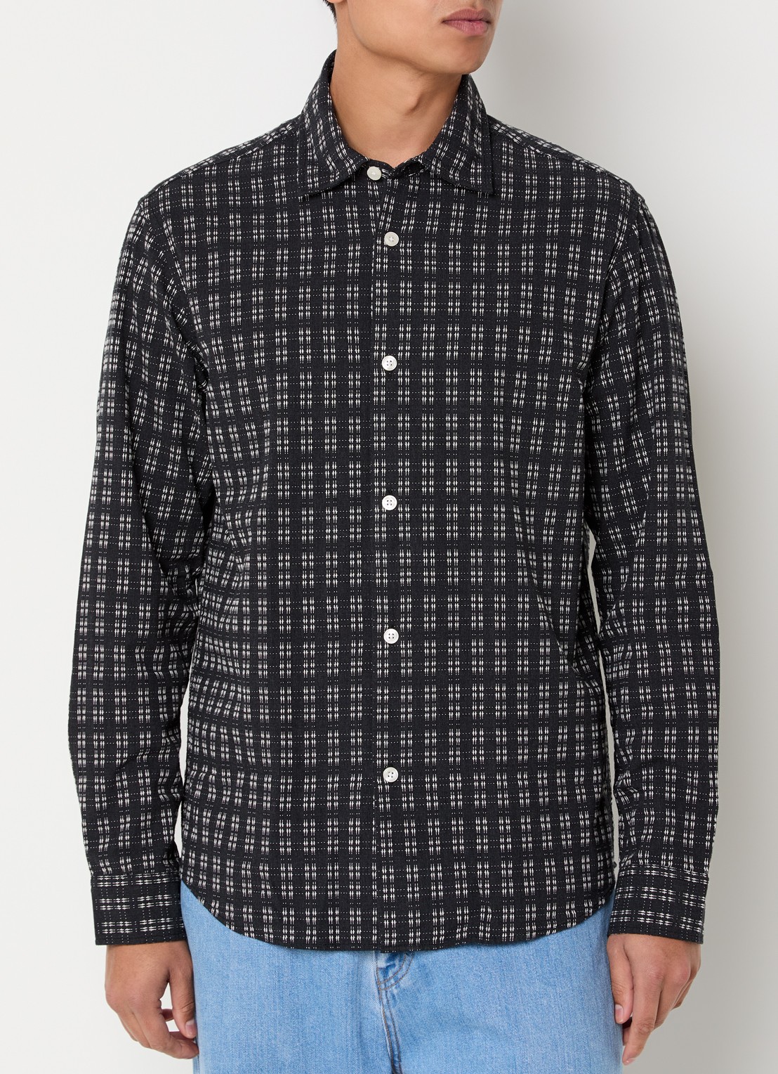 Selected Hunter regular fit overhemd met print - detail 4 zwart