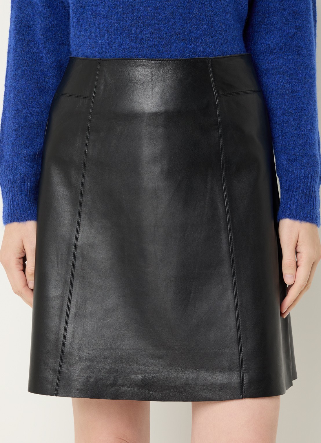 Selected Ibi minirok van lamsleer - detail 3 zwart