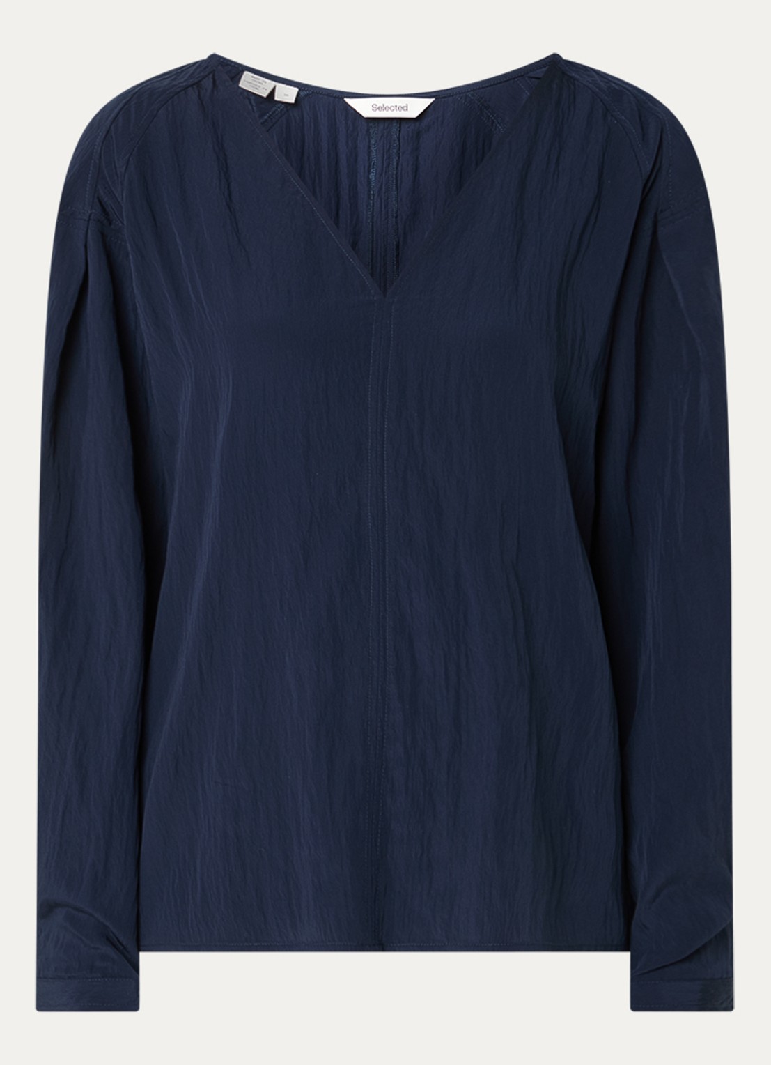 Selected Iona tuniek met V-hals - voorkant 2 donkerblauw