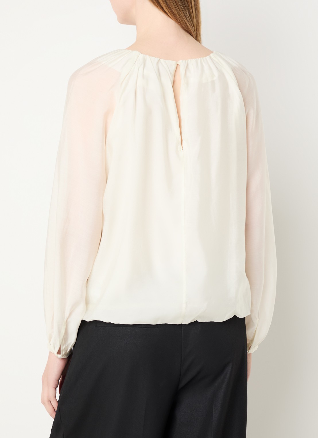 Selected Iris tuniek  met ruches - achterkant gebroken wit