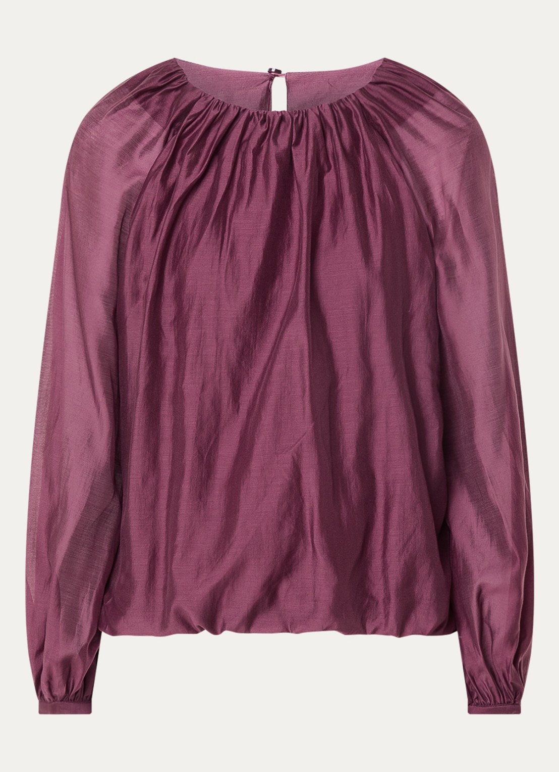 Selected Iris tuniek  met ruches - voorkant 3 aubergine
