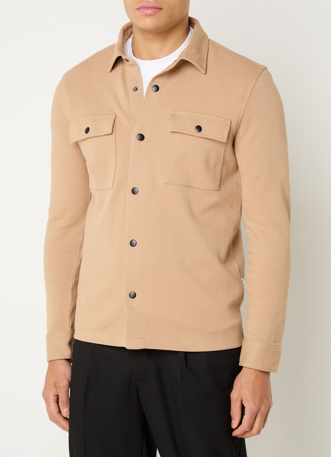 Selected Jackie overshirt in  katoenblend - detail 4 camel